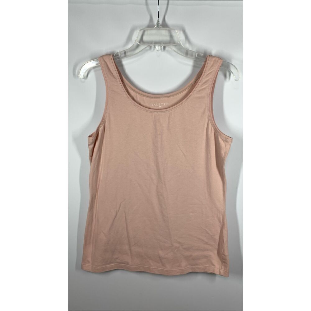 Talbots Women's Straight Hem Pullover Scoop Neck Tank Top Beige Size Small